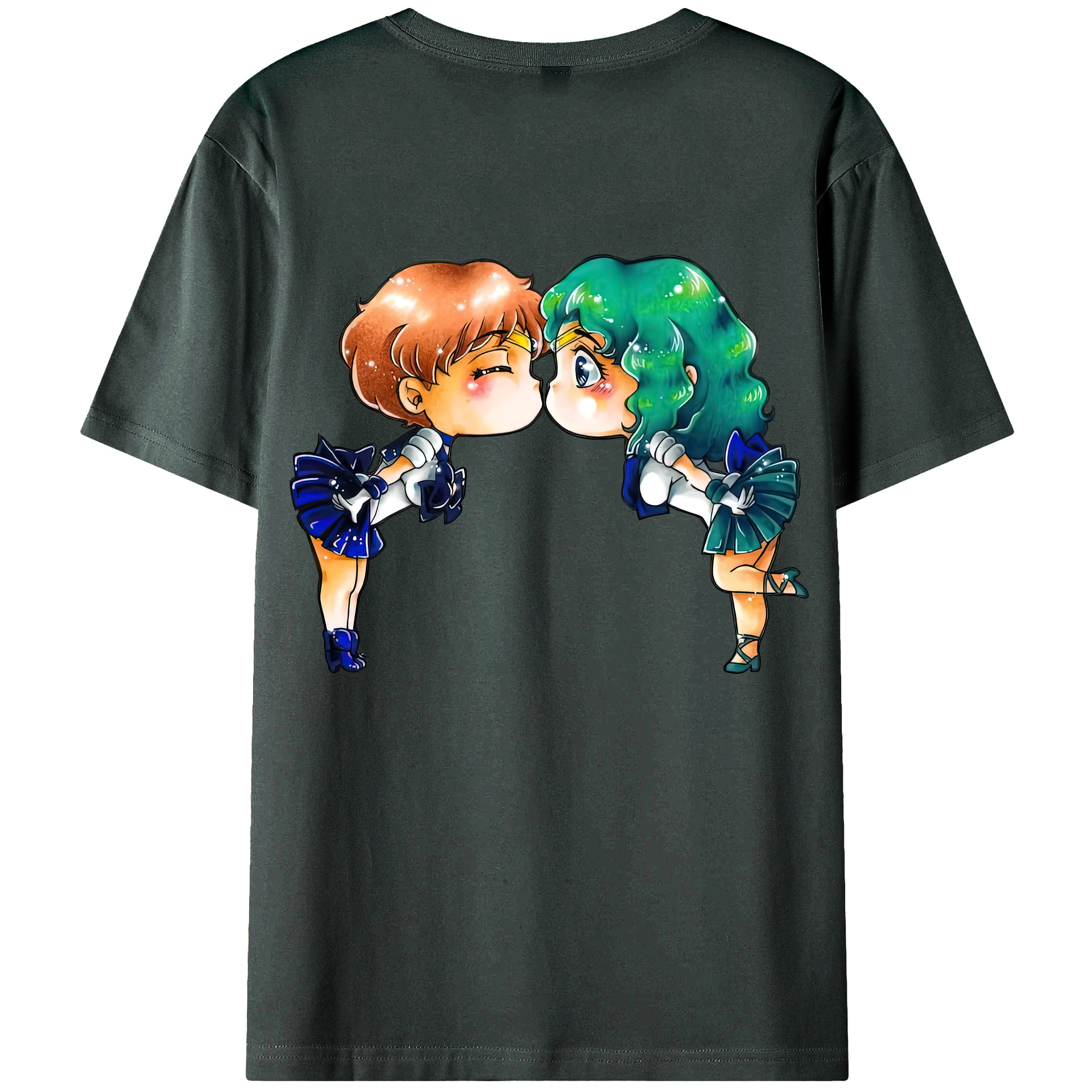 （画像用） 美少女戦士セーラームーン 天王はるか Sailor Moon Tenoh Haruka 綿100％ メンズ半袖Tシャツ（バックプリント） 通気性